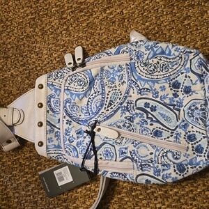 Mia Handbags Blue and Gray Patterned Bag
